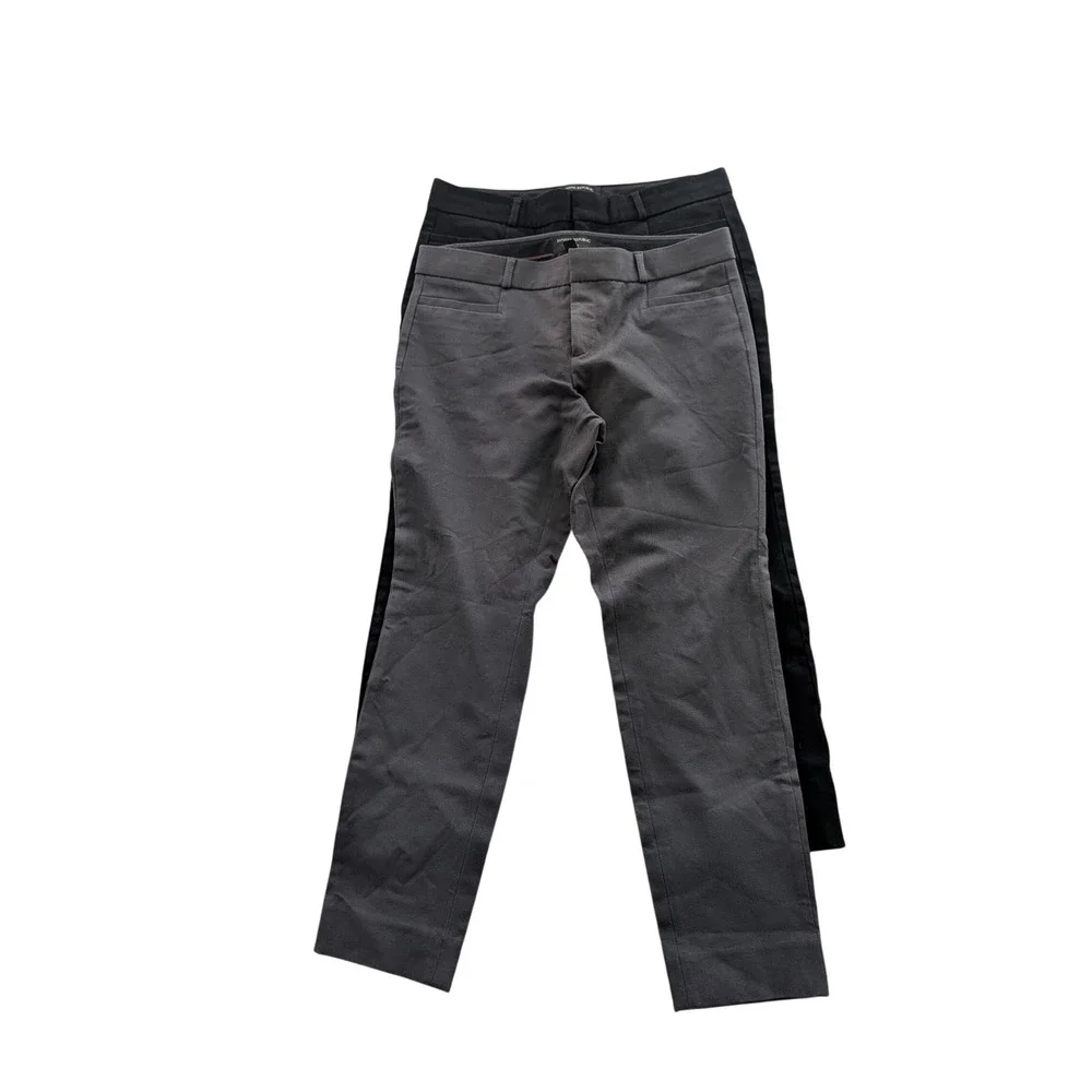 Banana Republic Sloan Fit Pants Bundle 6P Black Gray Petite Ankle Dress Trousers
